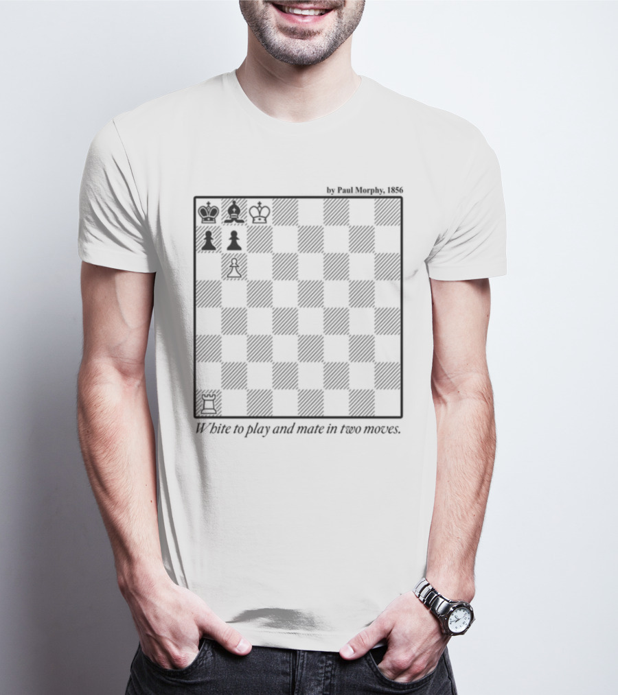 Paul Morphy 1856 Chess Puzzle White To Play And Mate In Two Moves T-Shirt