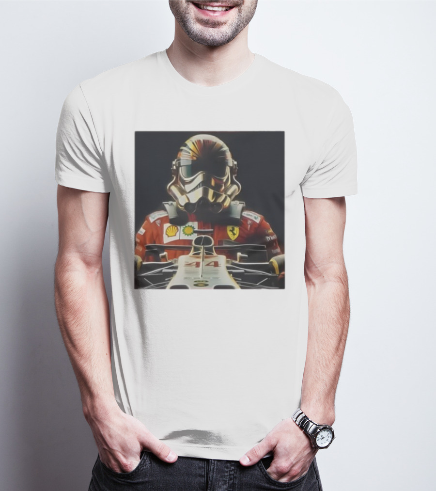 George Lucas Stormtrooper Formula 1 Ferrari Shell Petronas Mercedes Racing 44 T-Shirt