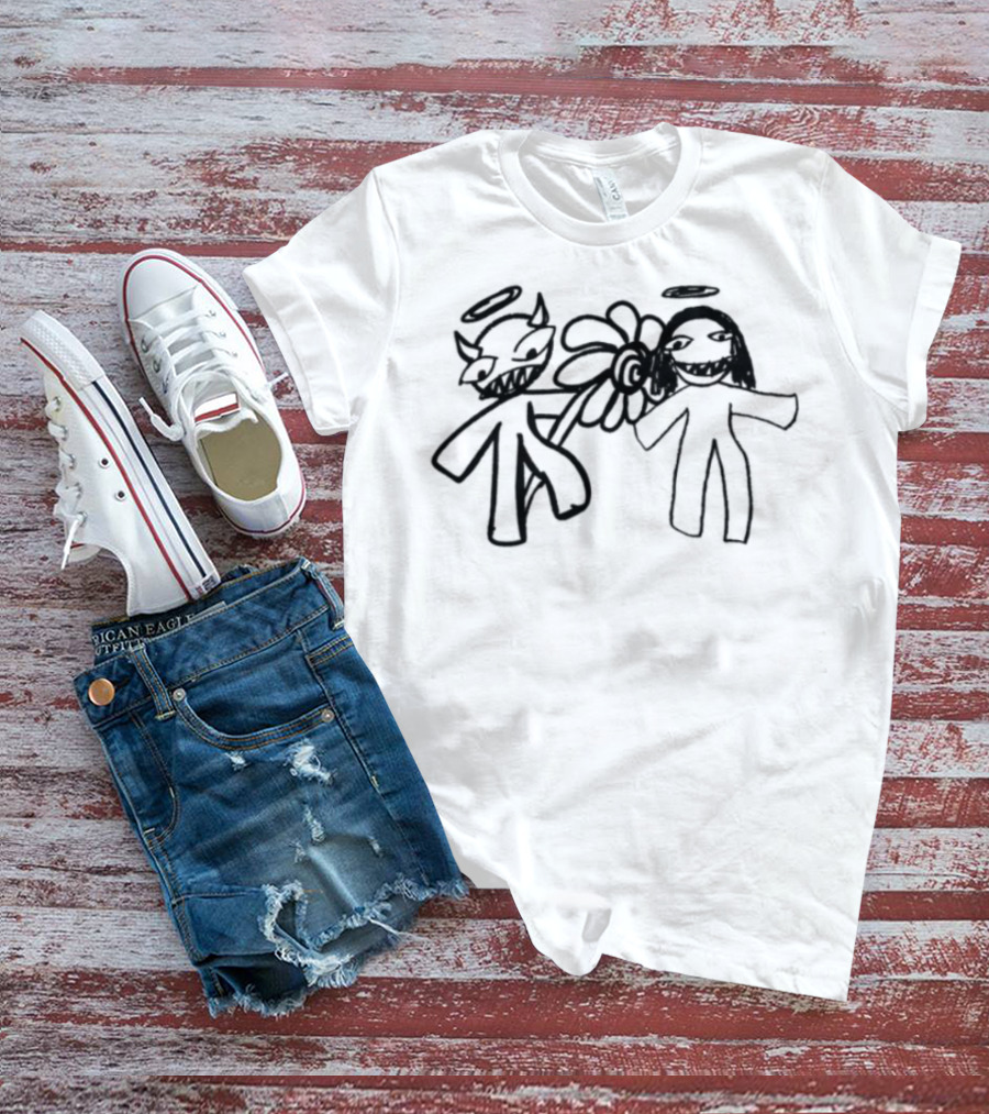 I Believe In You Angel And Devil Drawing T-Shirt