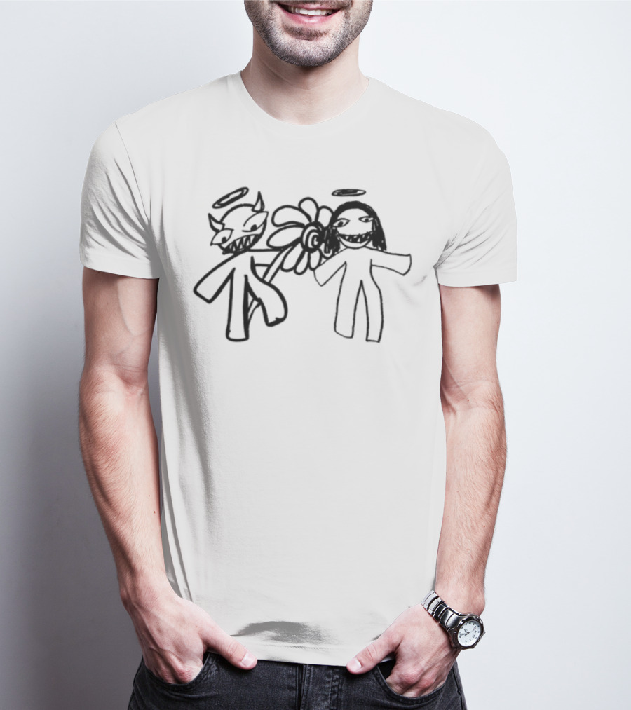 I Believe In You Angel And Devil Drawing T-Shirt