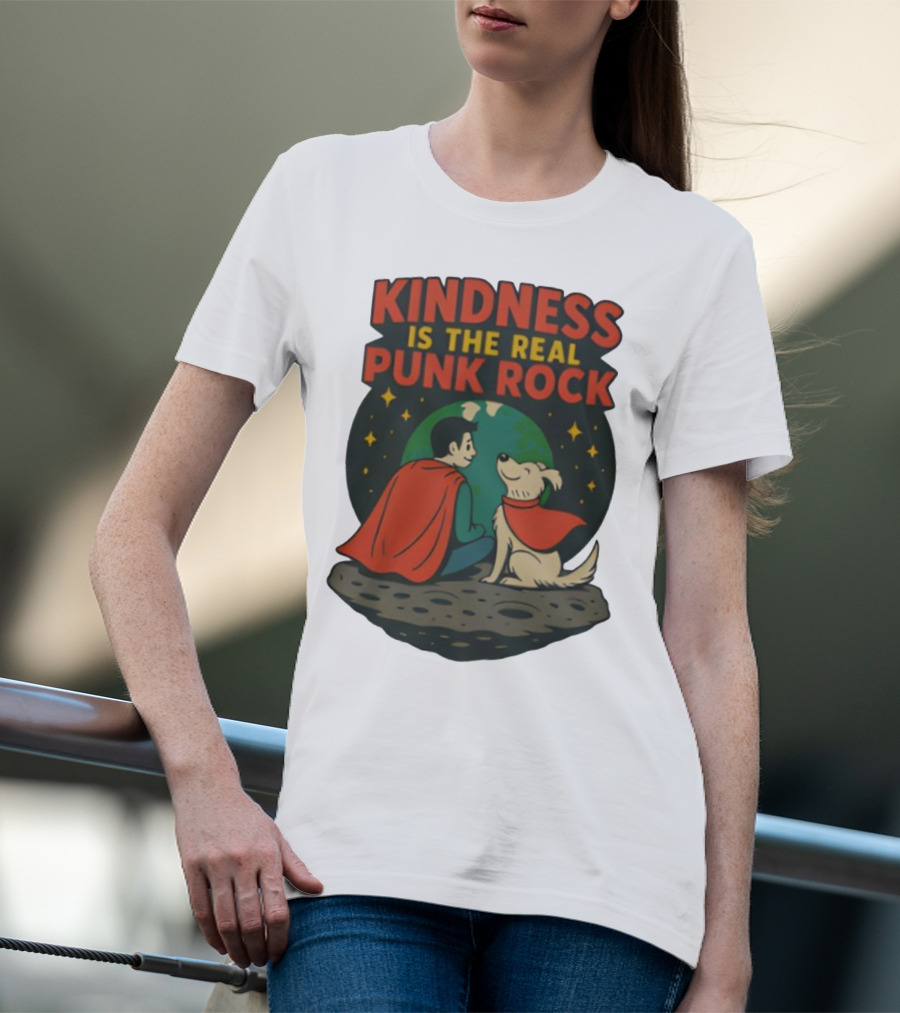 Kindness Is The Real Punk Rock Superman And Krypto Cartoon T-Shirt