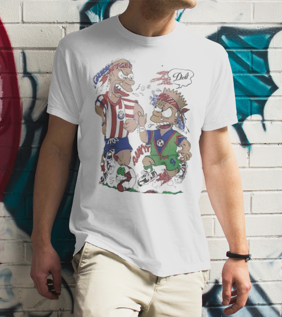 The Simpsons Homer C.D. Guadalajara Bart Club América Soccer Rivalry T-Shirt