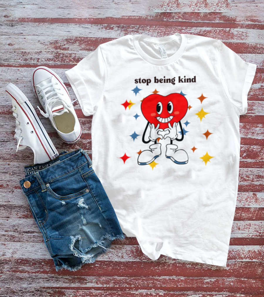 Transphobic Stop Being Kind Heart Character With Colorful Stars T-Shirt