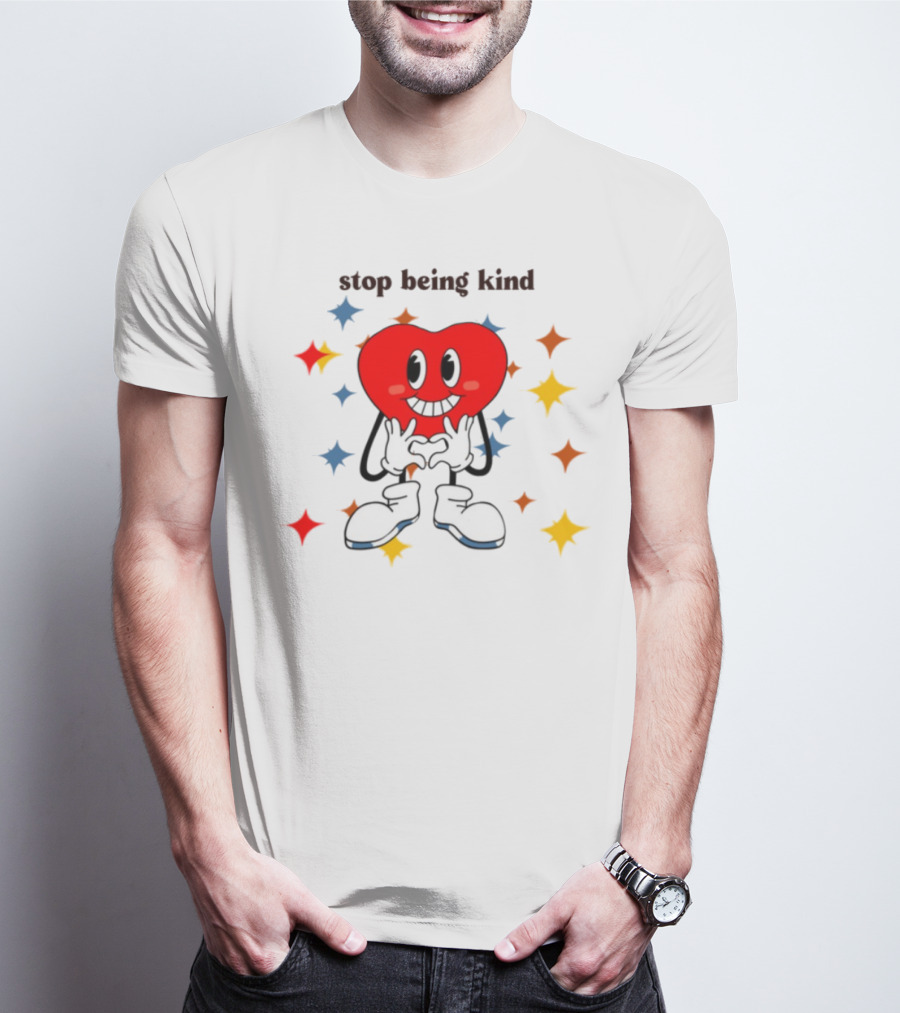 Transphobic Stop Being Kind Heart Character With Colorful Stars T-Shirt