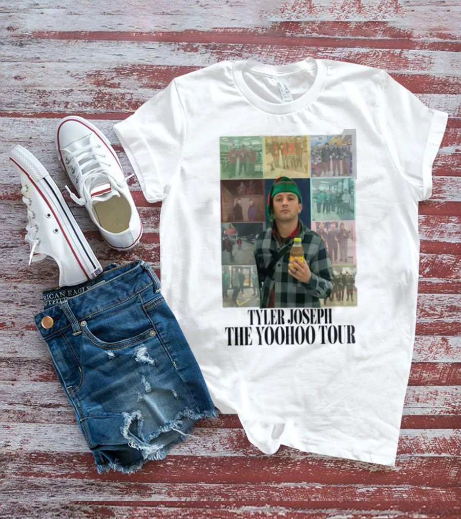 Eggtyler Tyler Joseph Yoohoo Tour Getränkflasche Elf Hemd Karo Holzfäller Look 2023 Collage T-Shirt