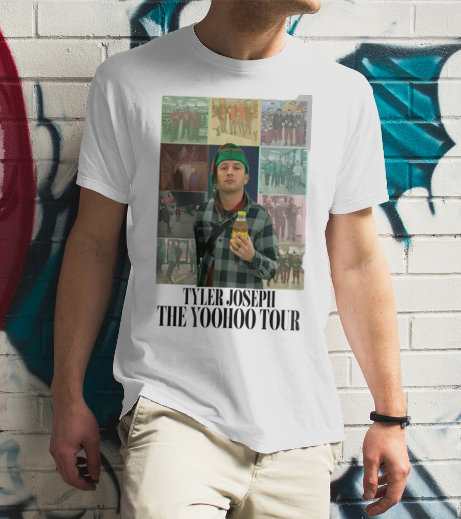 Eggtyler Tyler Joseph Yoohoo Tour Getränkflasche Elf Hemd Karo Holzfäller Look 2023 Collage T-Shirt