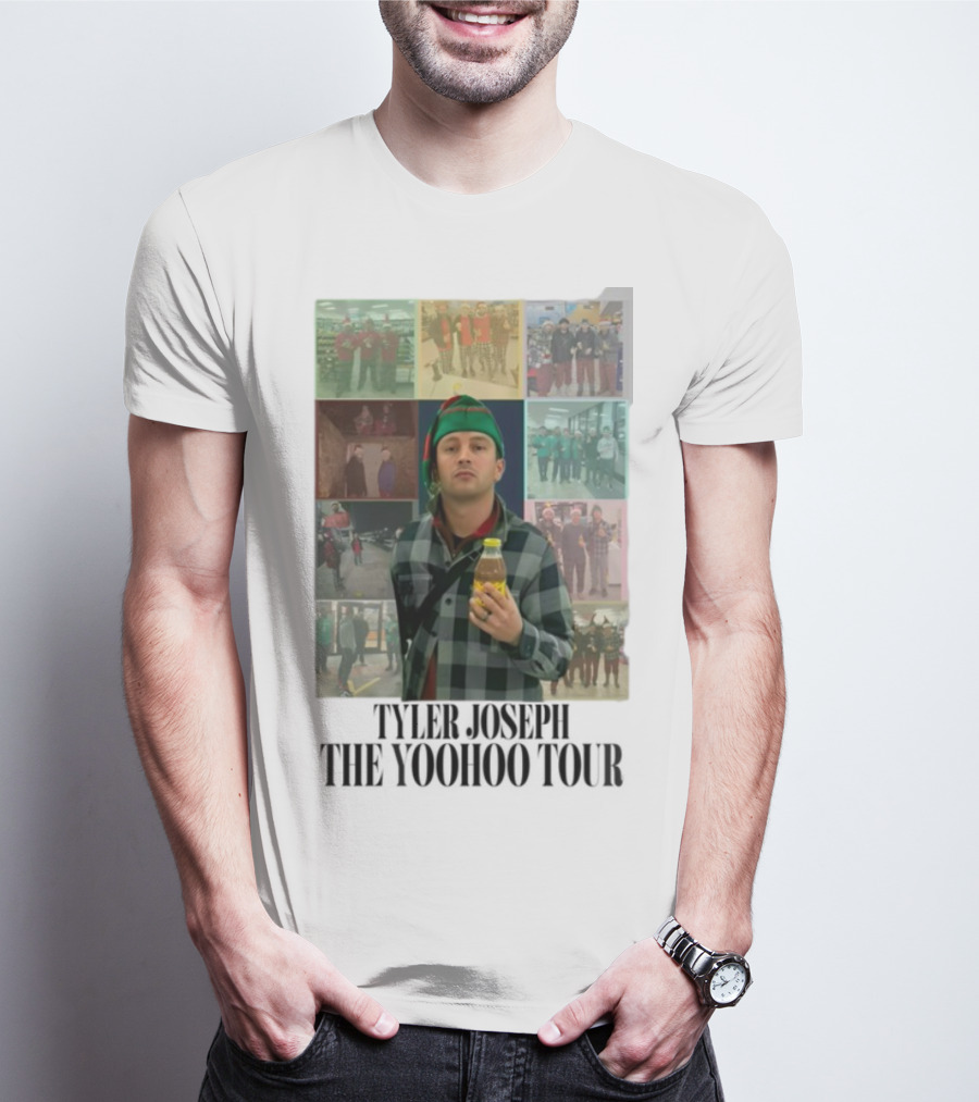 Eggtyler Tyler Joseph Yoohoo Tour Getränkflasche Elf Hemd Karo Holzfäller Look 2023 Collage T-Shirt
