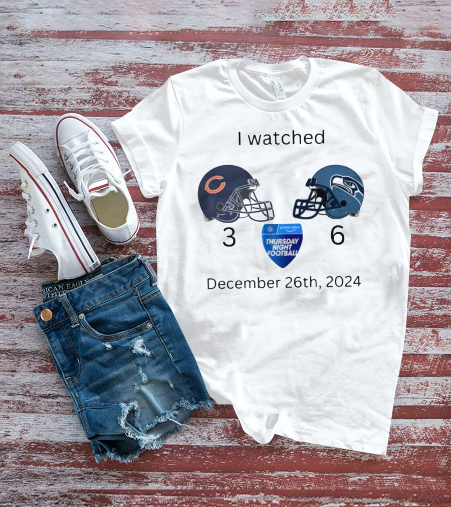 Prime Video Thursday Night Football December 26th 2024 Bears Vs Seahawks T-Shirt