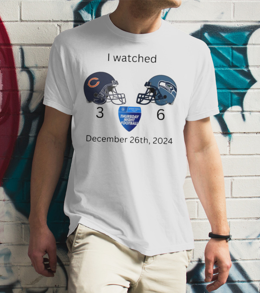 Prime Video Thursday Night Football December 26th 2024 Bears Vs Seahawks T-Shirt