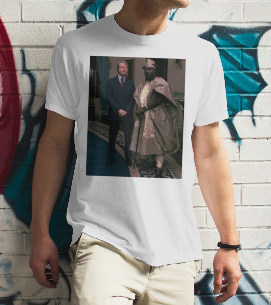 Jimmy Carter Meeting Nigerian President Traditional Attire T-Shirt