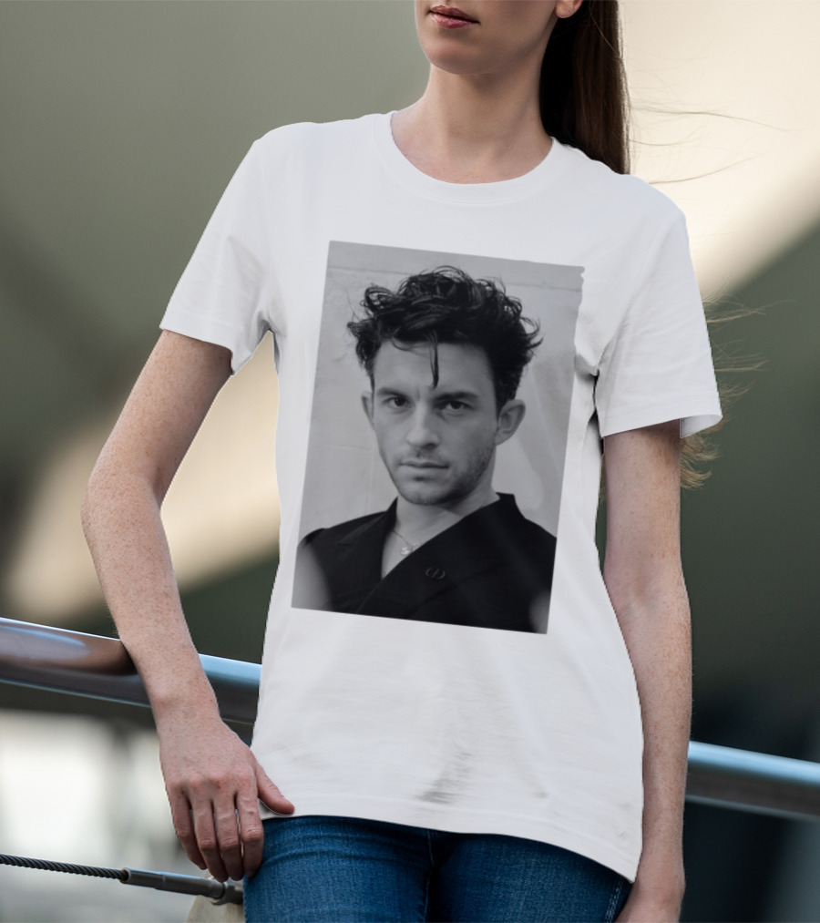 Jonathan Bailey Black And White Photography Portrait T-Shirt