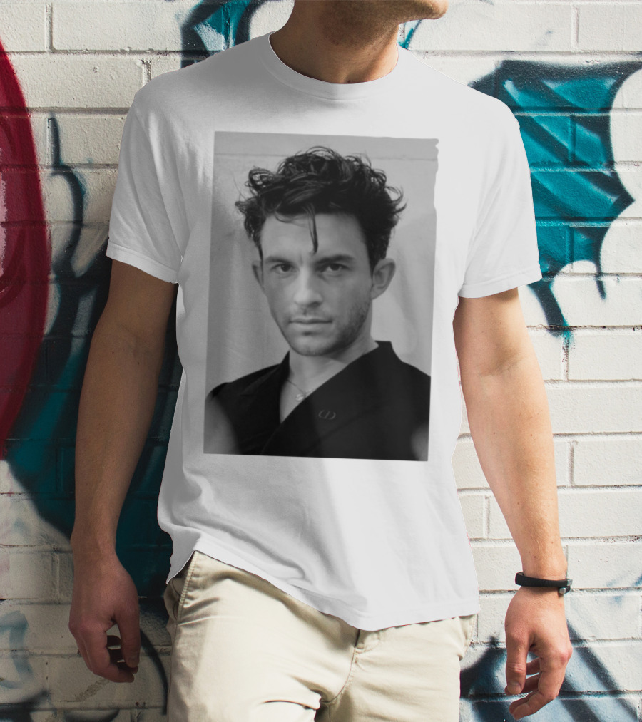 Jonathan Bailey Black And White Photography Portrait T-Shirt