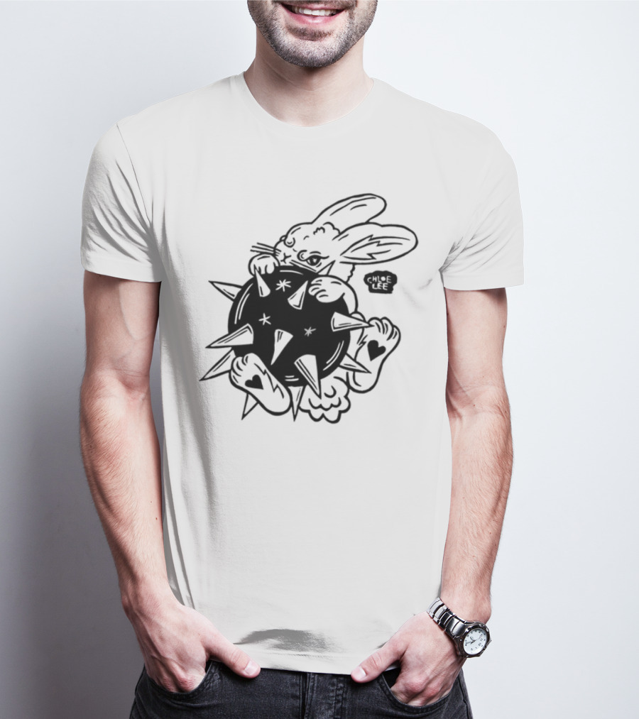 Morningstar Bunny Spiked Star Rabbit Design T-Shirt