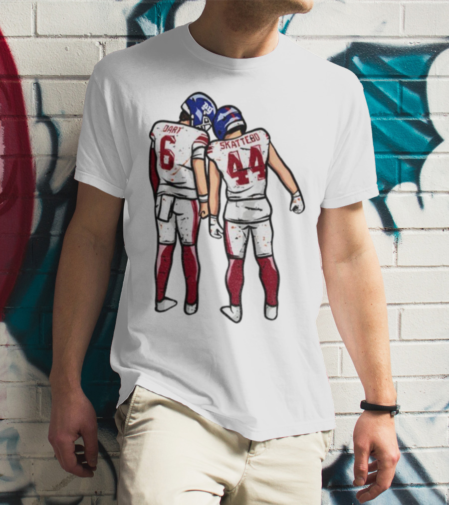 Jaxson Dart Cam Skattebo Number 6 44 New York Football Players Pose NFL Inspired T-Shirt