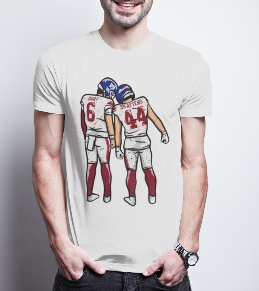 Jaxson Dart Cam Skattebo Number 6 44 New York Football Players Pose NFL Inspired T-Shirt