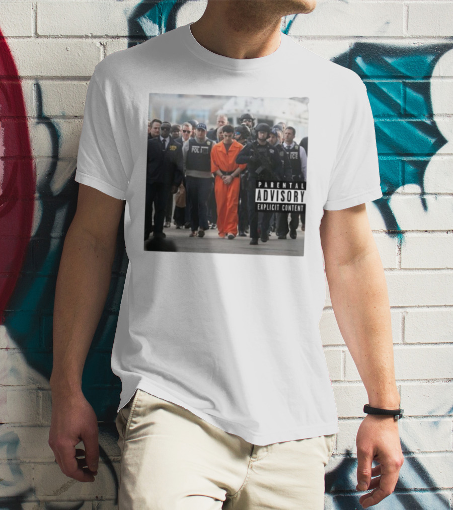 Luigi Mangione Helicopter Arrival With Police Explicit Content T-Shirt