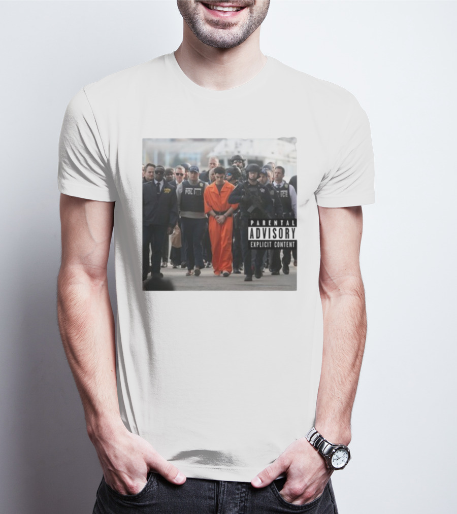 Luigi Mangione Helicopter Arrival With Police Explicit Content T-Shirt