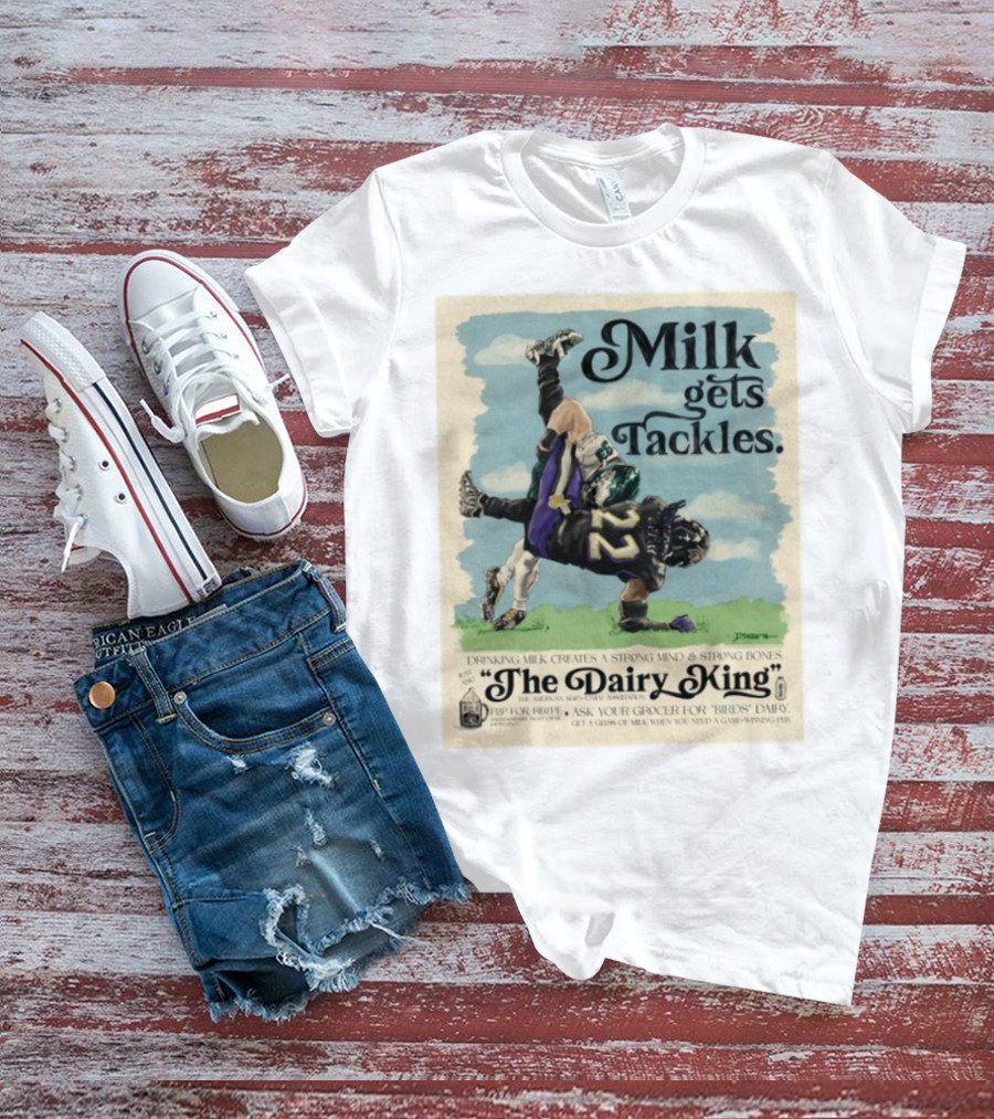 Milk Gets Tackles The Dairy King Strong Bones Mind T-Shirt