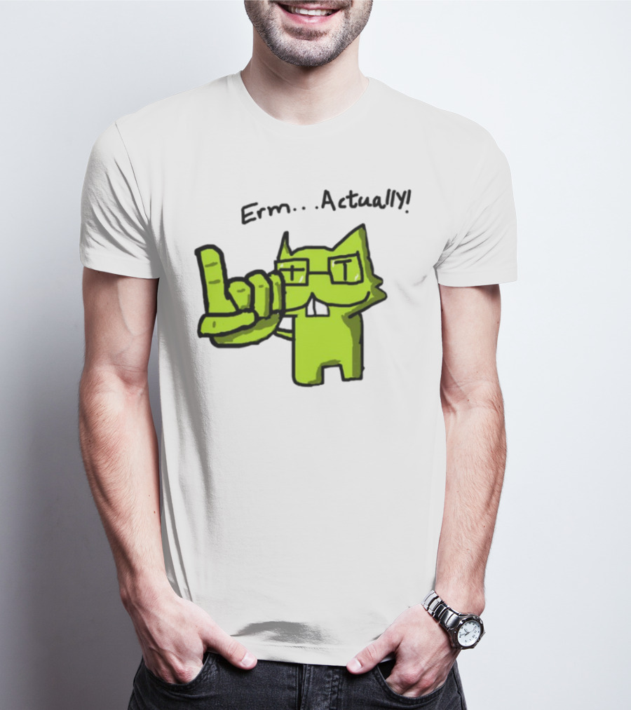 Errr... Actually Nerd Pixel Cat T-Shirt