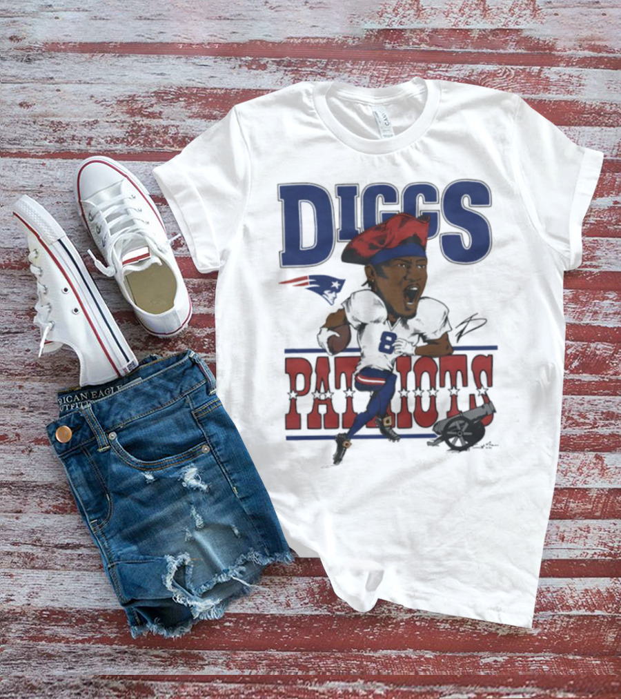 New England Patriots Diggs Signature Football Art T-Shirt