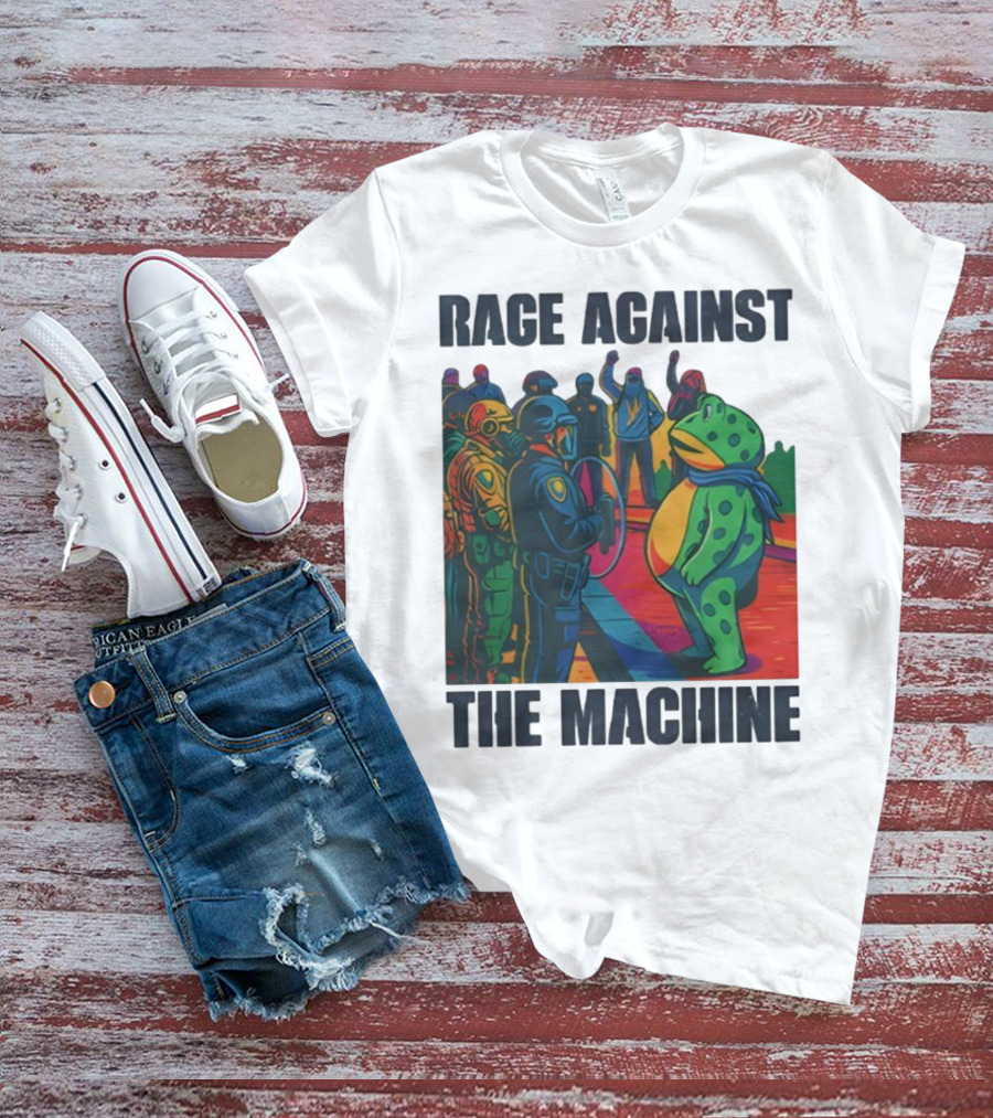 Rage Against The Machine Portland Frog Anti-ICE Protest Imagery T-Shirt