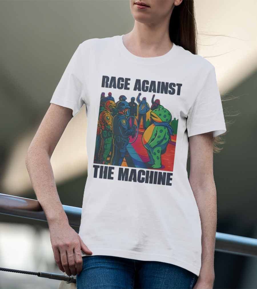 Rage Against The Machine Portland Frog Anti-ICE Protest Imagery T-Shirt