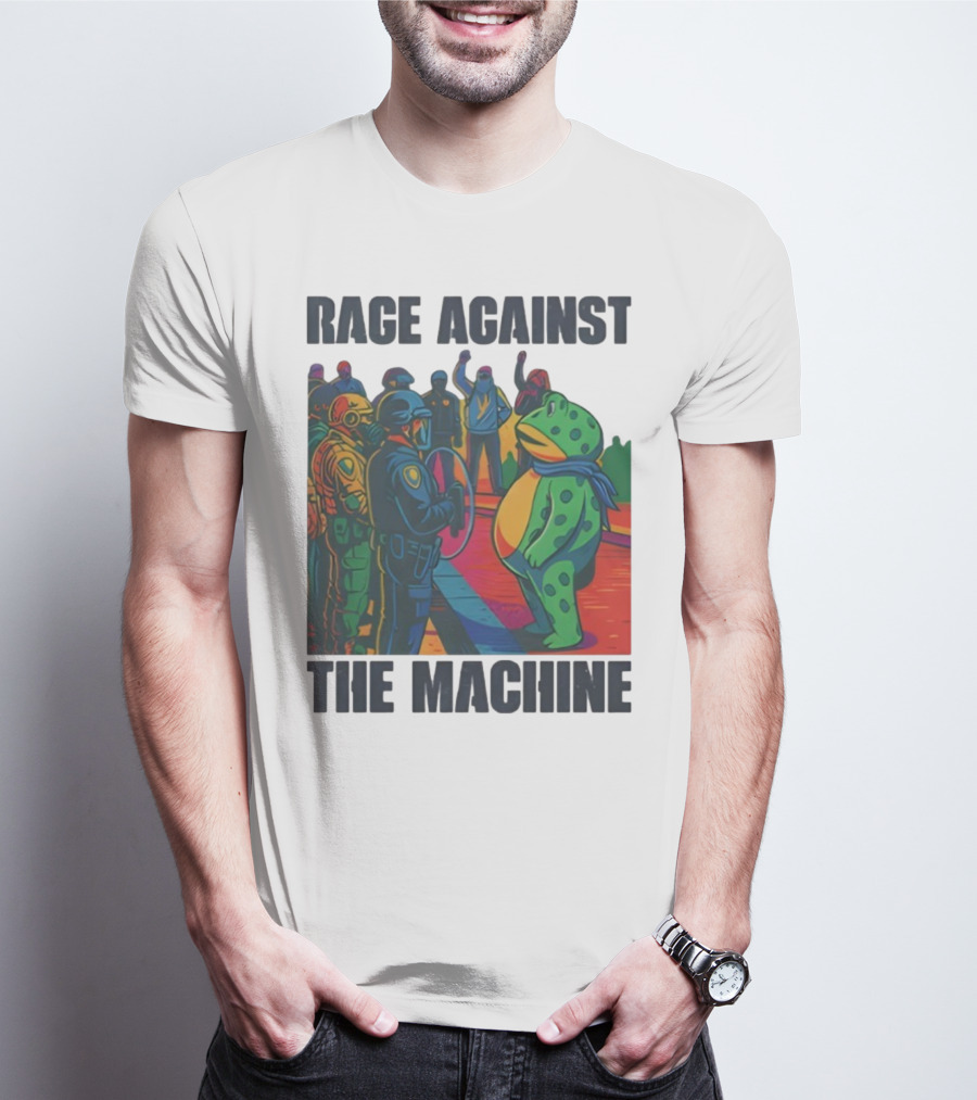 Rage Against The Machine Portland Frog Anti-ICE Protest Imagery T-Shirt