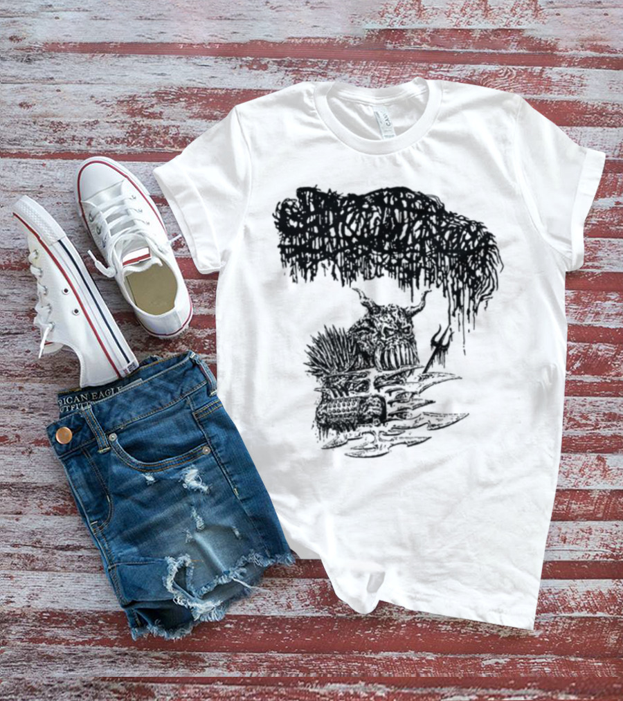 Sanguisugabogg Warlord Album Cover Art Demonic Skull Imagery T-Shirt