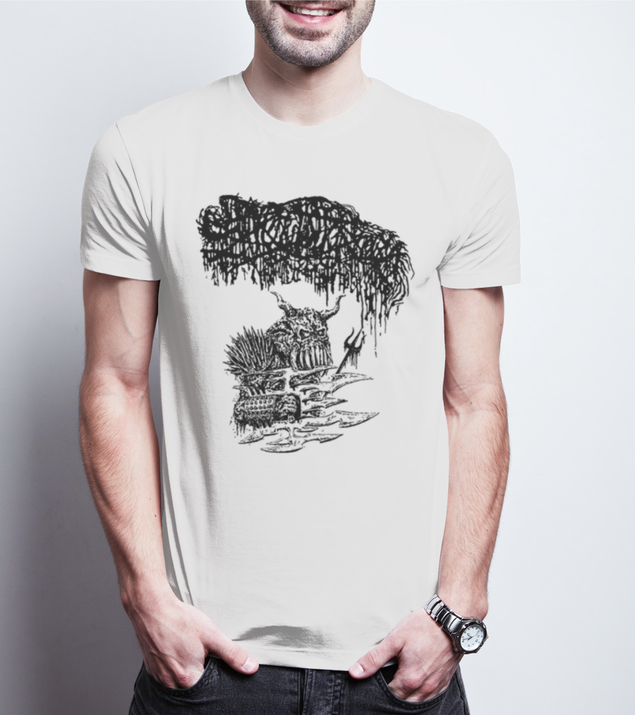 Sanguisugabogg Warlord Album Cover Art Demonic Skull Imagery T-Shirt