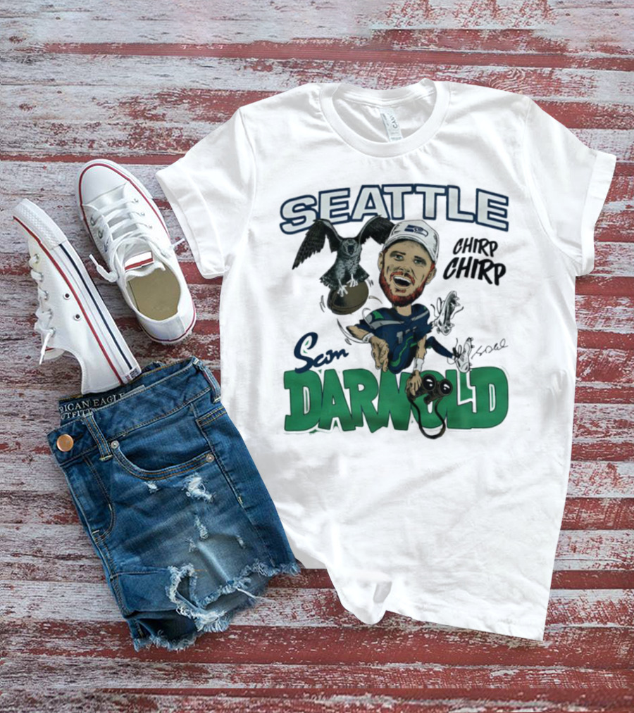 Seattle Seahawks Sam Darnold Chirp Chirp Signature T-Shirt