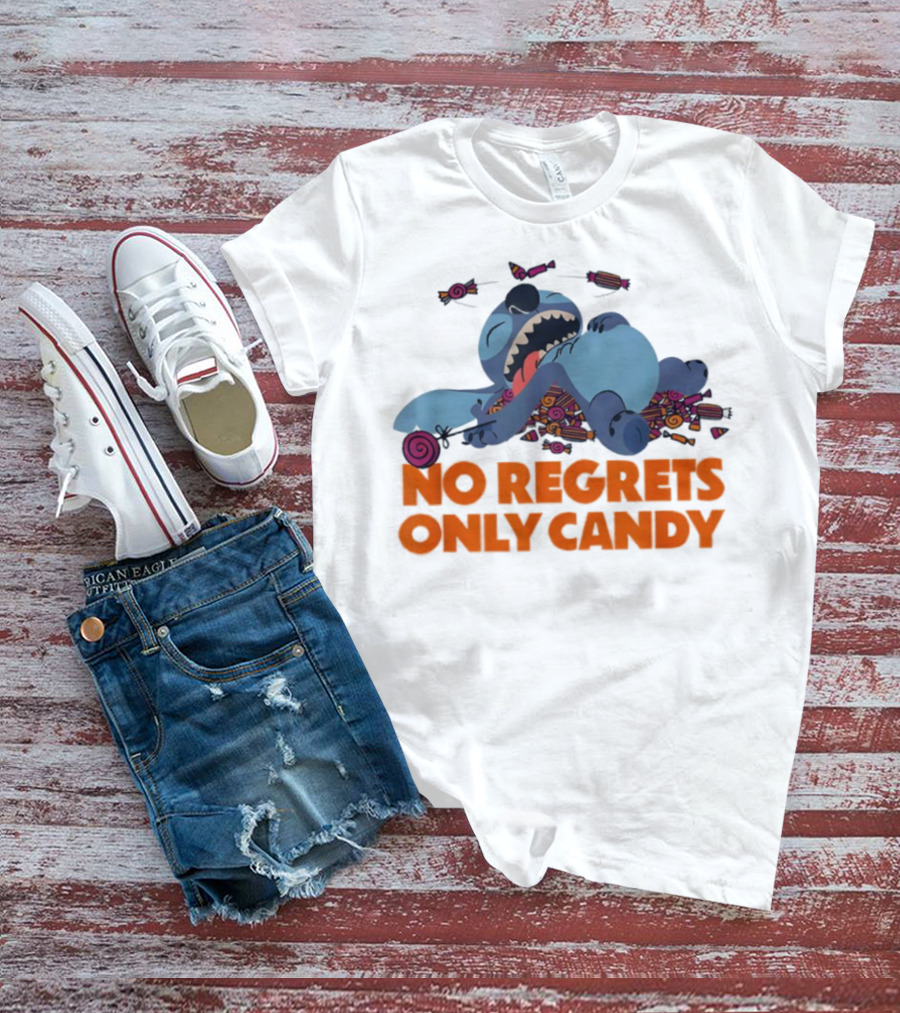 Stitch No Regrets Only Candy Halloween Disney T-Shirt