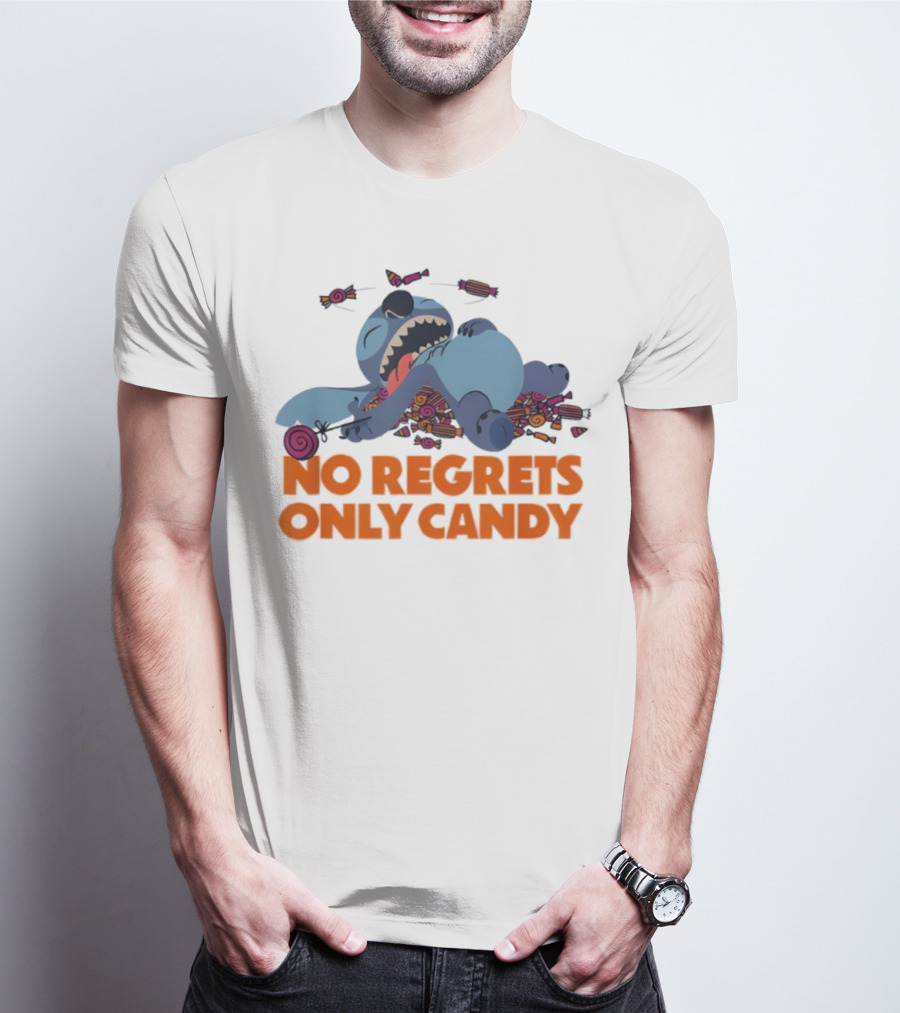 Stitch No Regrets Only Candy Halloween Disney T-Shirt