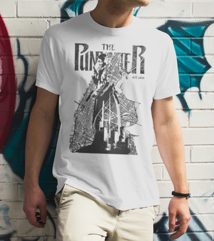 The Punisher NYC Marvel 2025 Stylized Character Illustration T-Shirt