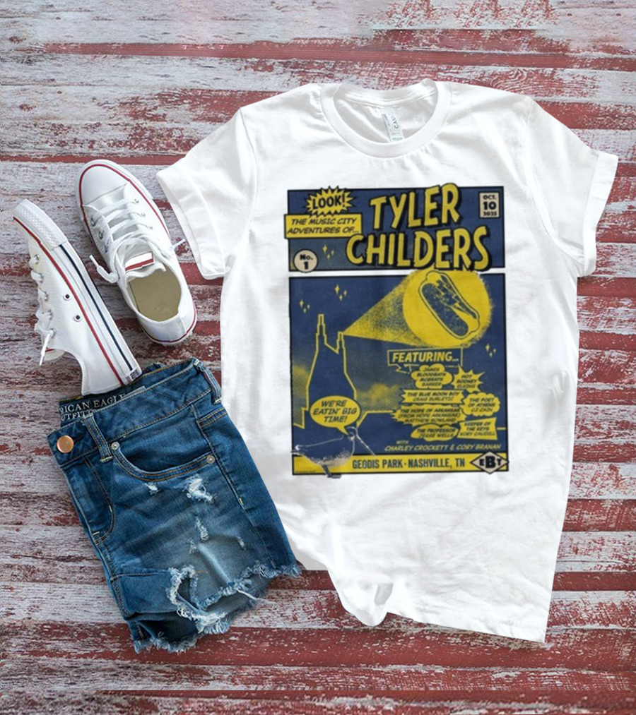 The Music City Adventures Of Tyler Childers Geodis Park Nashville TN October 10 2025 Featuring Charley Crockett Cory Branan T-Shirt