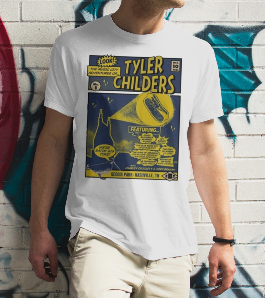 The Music City Adventures Of Tyler Childers Geodis Park Nashville TN October 10 2025 Featuring Charley Crockett Cory Branan T-Shirt