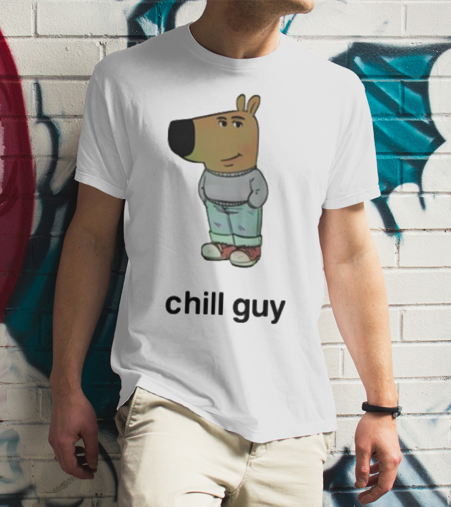 Chill Guy Cartoon Character Casual Style T-Shirt