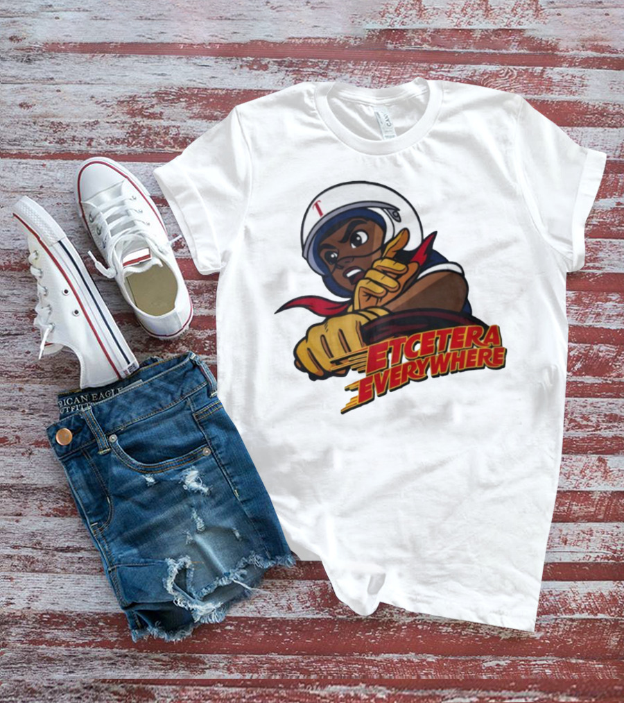 Etcetera Everywhere Racing Style Graphic With Determined Character T-Shirt