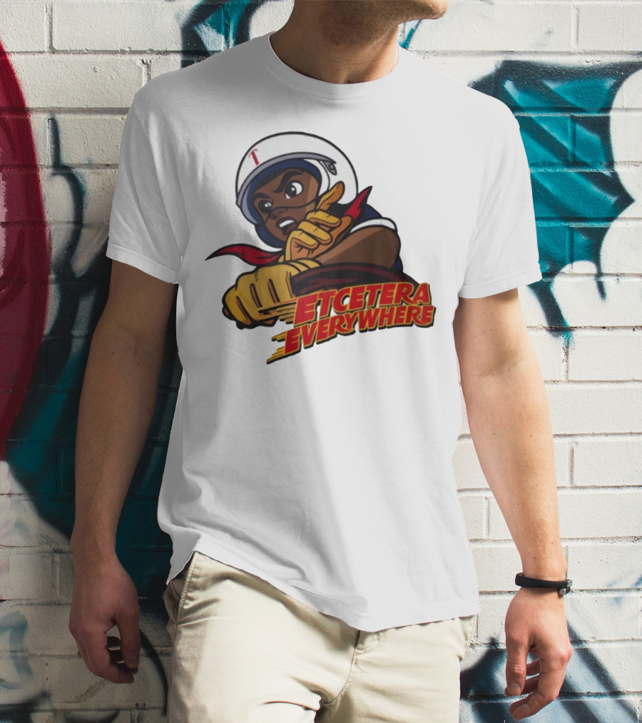 Etcetera Everywhere Racing Style Graphic With Determined Character T-Shirt