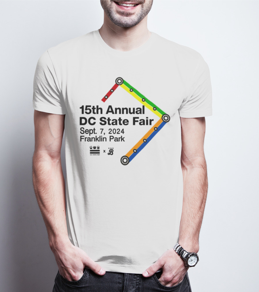 15th Annual DC State Fair Sept 7 2024 Franklin Park Metro Themed Design T-Shirt
