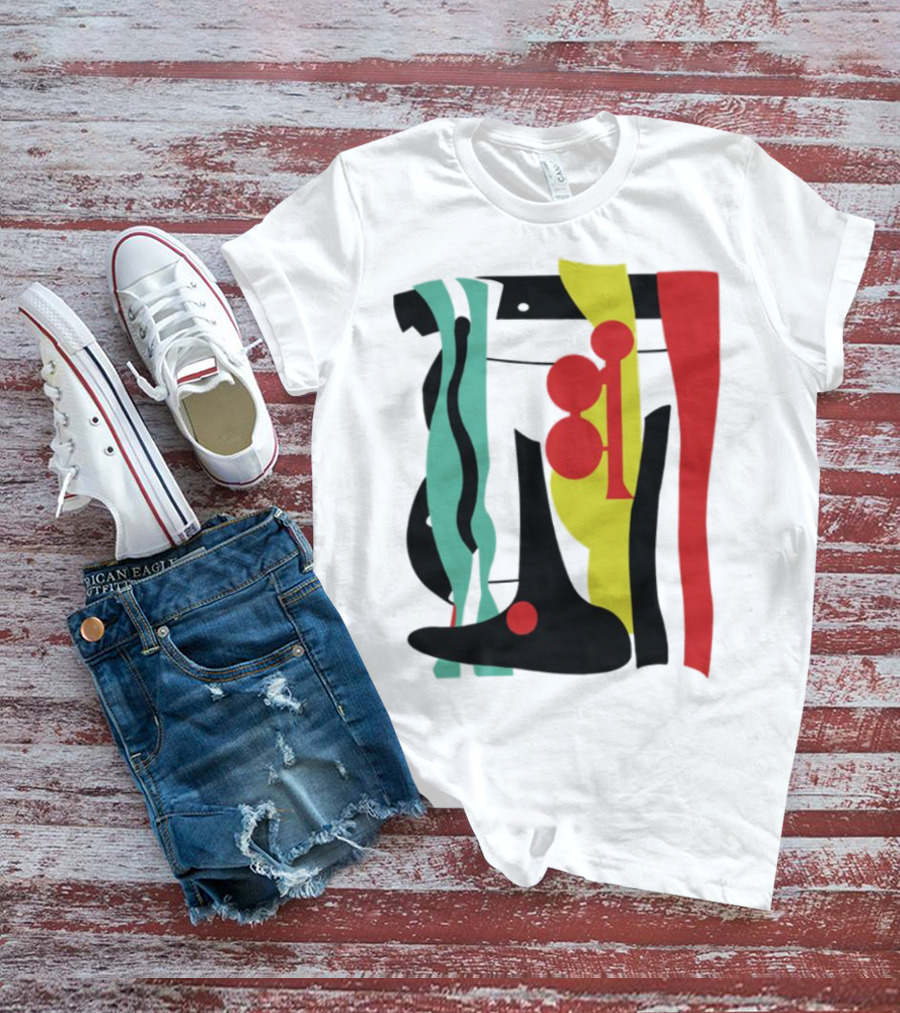 Ace Retro Primary Abstract Geometric Shapes T-Shirt