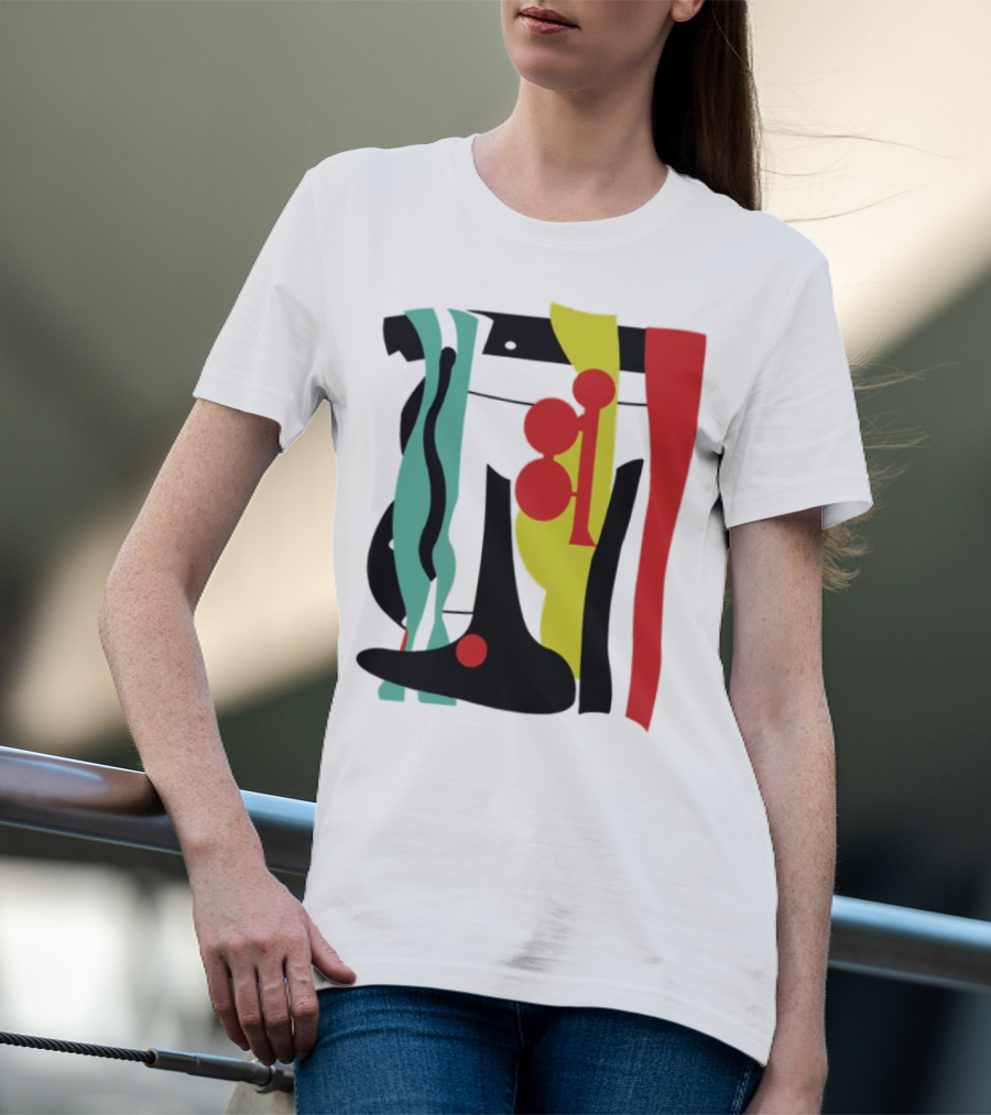 Ace Retro Primary Abstract Geometric Shapes T-Shirt