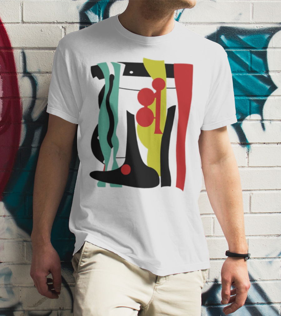 Ace Retro Primary Abstract Geometric Shapes T-Shirt