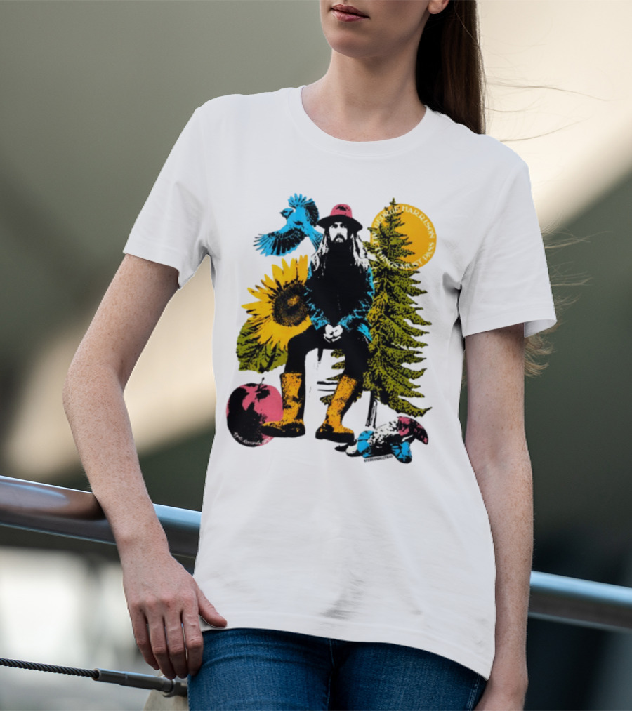 All Things Must Pass George Harrison Sunflower Tree Bird Apple T-Shirt
