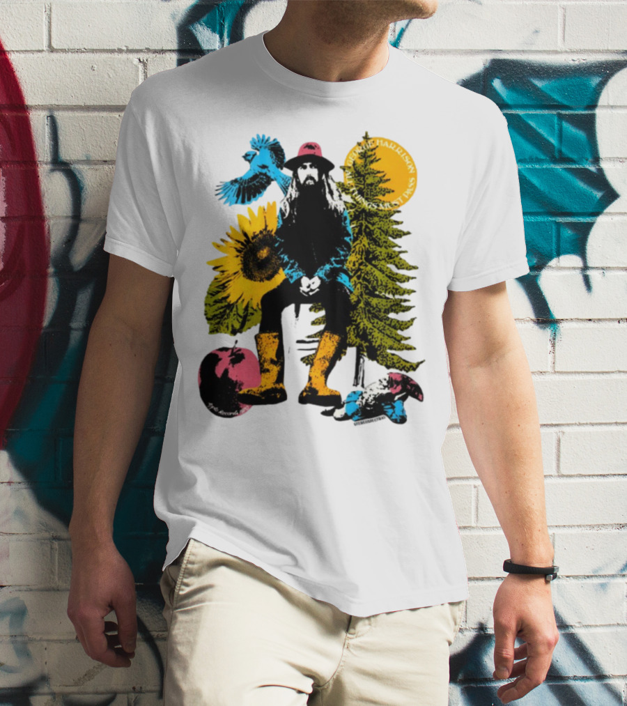 All Things Must Pass George Harrison Sunflower Tree Bird Apple T-Shirt