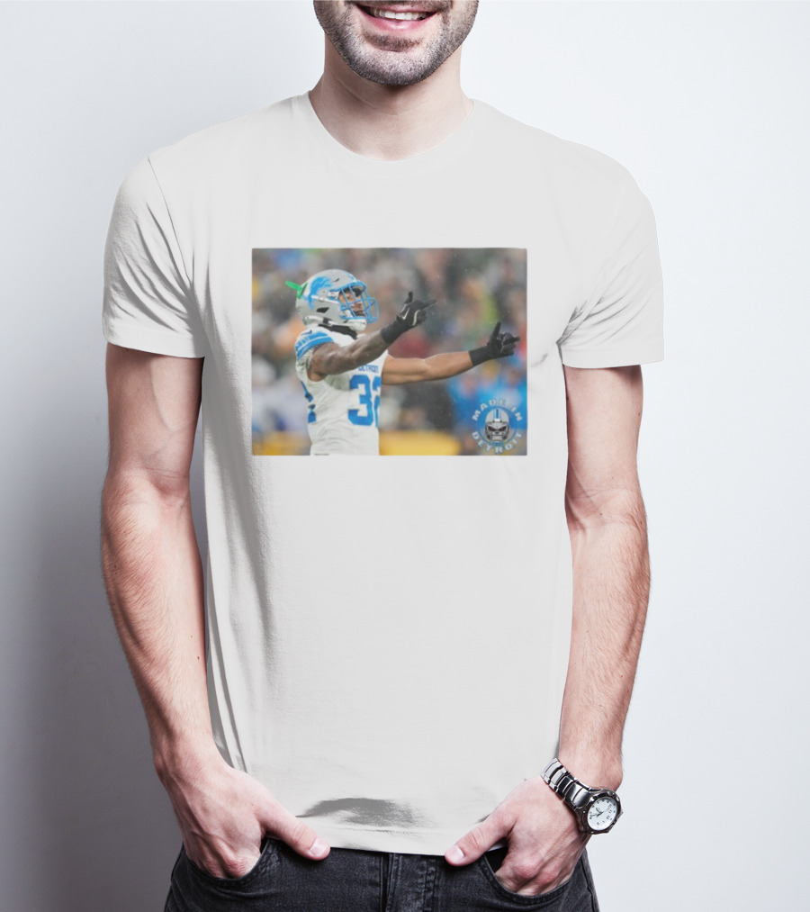 Detroit Lions Brian Branch Made In Detroit Football Celebration T-Shirt