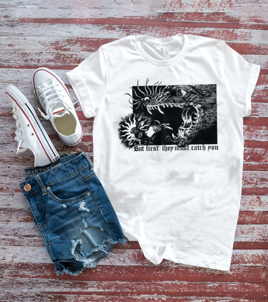 But First They Must Catch You Rabbit And Wolf Artful Chase T-Shirt