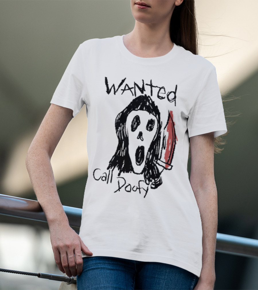 Wanted Call Doofy Scary Mask Knife T-Shirt