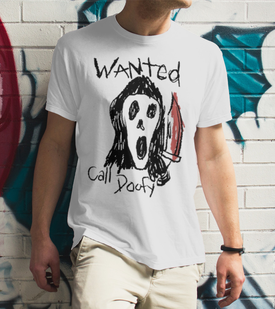 Wanted Call Doofy Scary Mask Knife T-Shirt
