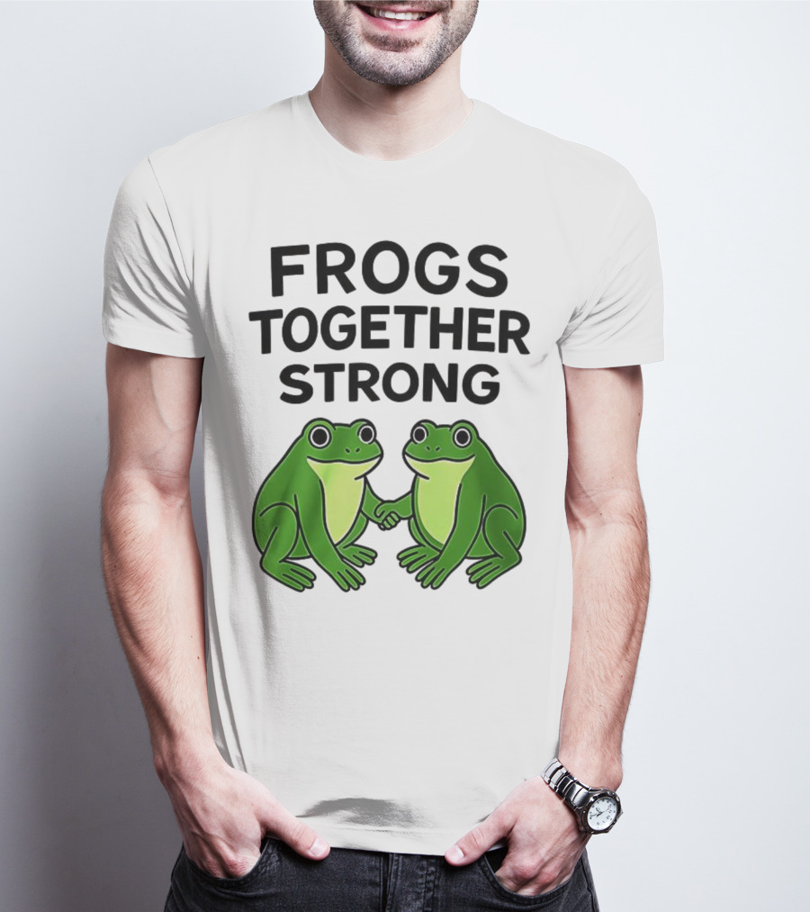 Frogs Together Strong Funny Holding Hands Unity T-Shirt