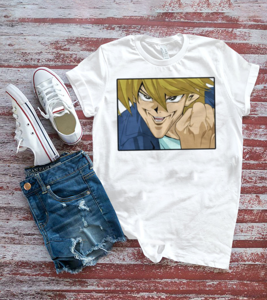 Joey Wheeler Anime Character Fist Pump Enthusiastic Expression T-Shirt